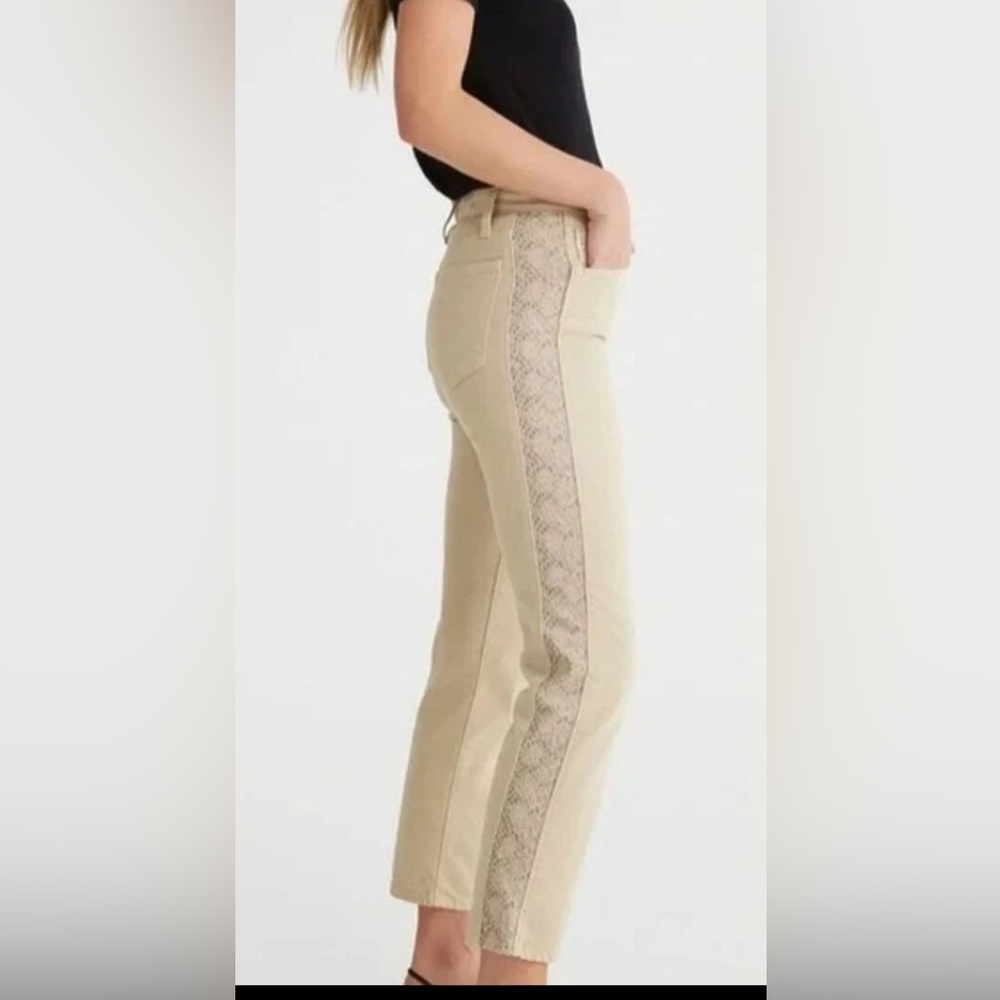 Adriano Goldschmied Jeans Womens 27R Tan Snake Isabelle High Rise Straight Crop